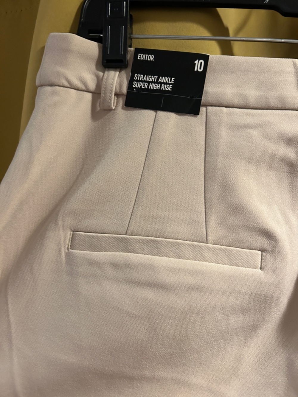 Women's Cream Straight-Leg Dress Pants - Picture 5 of 6